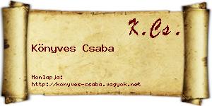 Könyves Csaba névjegykártya