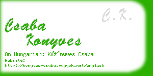 csaba konyves business card